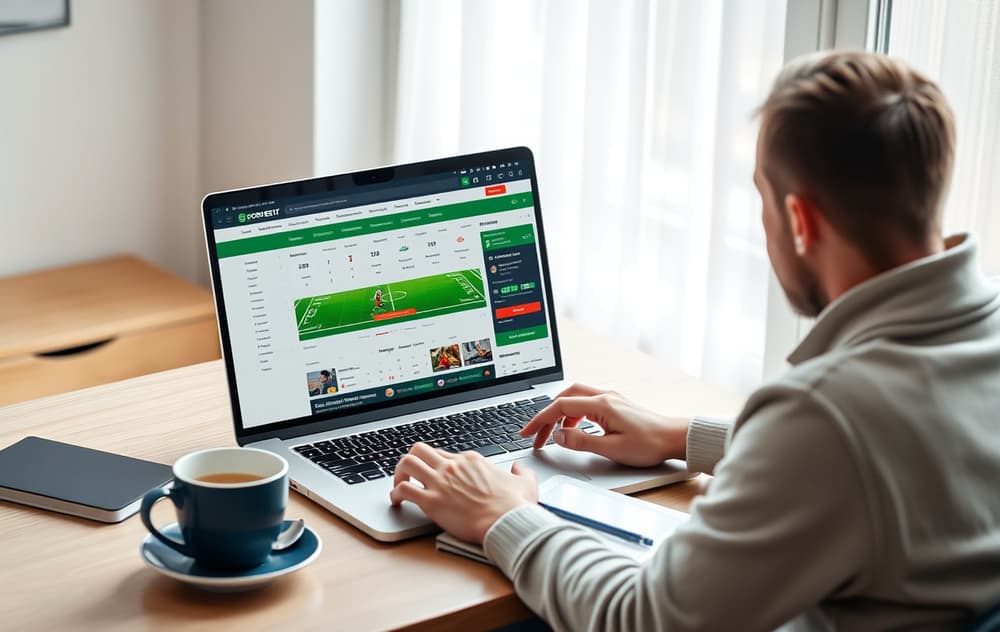 Skjermbilde av en odds-side med live-kamper på en bærbar PC.