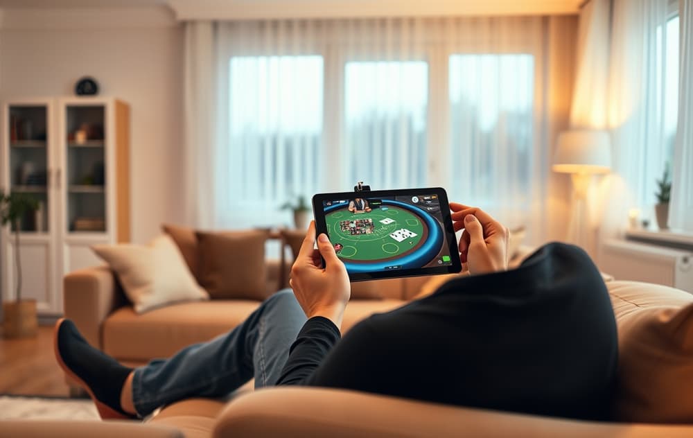 Live casino-studio med norsk dealer ved rulettbord – ekte spenning og profesjonell setting.