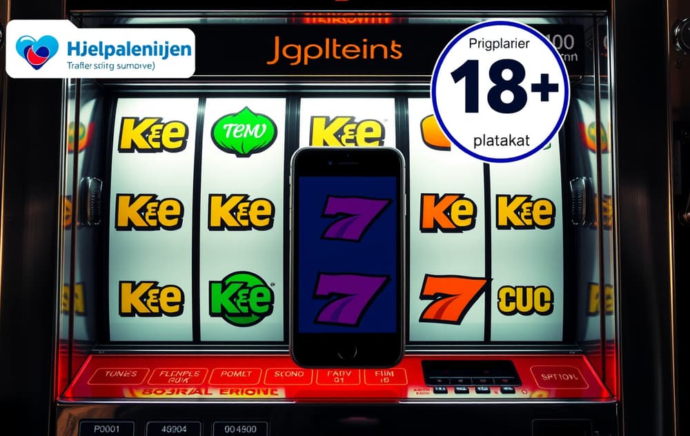 Illustrasjon av en norsk spilleautomat med trygg casinolisens og høy RTP.